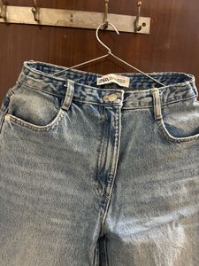 ZARA Light Wash Wide Leg Jeans