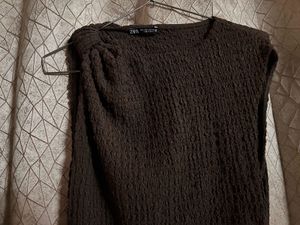ZARA Chic Textured Midi Dress