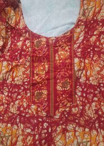 Cotton Kurta With Chiffon Dupatta