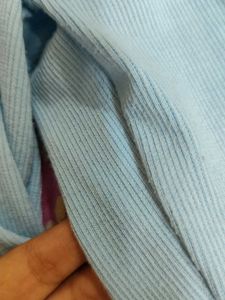 Baby Blue Long Sleeve Collared Top