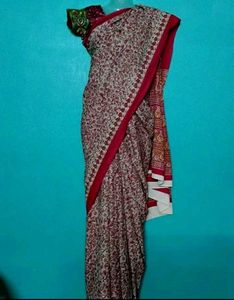 multi colour crape saree