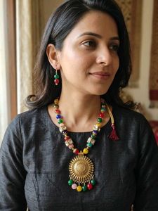 Boho Beaded Pendent Necklace