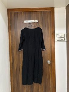 Embroidered Black Kurta