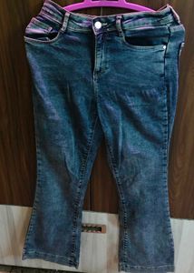 Blue Flared Denim Jeans