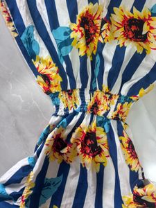 Sunflower Print Summer Dress