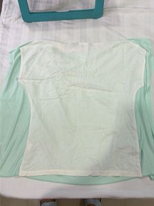 Mint Green Drape Neck Flutter Sleeve Top