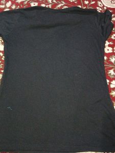 Allen Solly Black T-Shirt with Floral Print