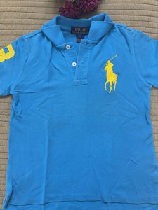 Blue Polo Ralph Lauren T-Shirt with Yellow Logo