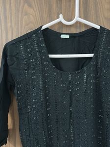 Elegant Black Sequined Kurta