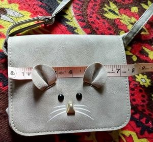 Quit Cat Look😺 Silver Sling Bag 👜