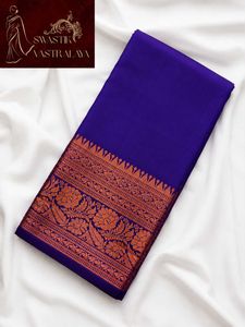 Royal Purple Butter Silk Saree with Zari Border