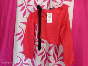 Red Ruffle One-Shoulder Top