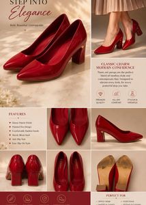 Elegant Red Patent Block Heels
