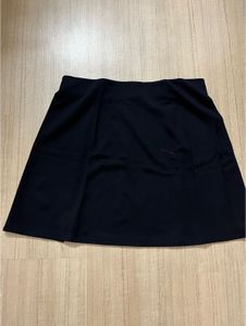 Black A-Line Skirt with Slit Detail