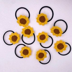 Crochet Sunflower Hair Ties set of 1