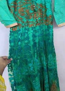 Embroidered Green long gown