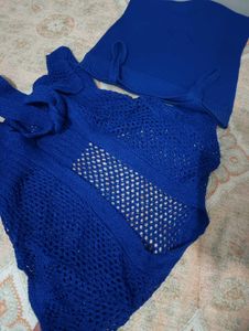 Cobalt Blue Knit Cardigan