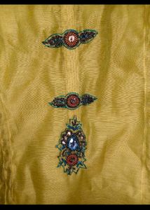 Vibrant Yellow Kurta Set with Green Dupatta