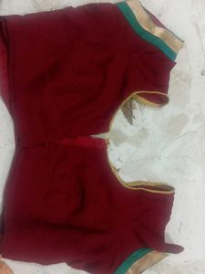 Maroon Saree with Gold Embellishments