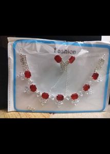 Stunning Red & Crystal Necklace Set