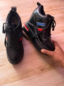 Black Wedge Sneakers