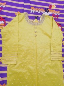 Partywear GreenKurta with free Leggings