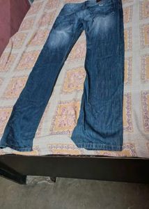 Men's Wide Leg Blue Jeans