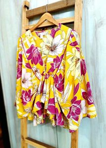 Floral Print Tie-Front Blouse size-36-38
