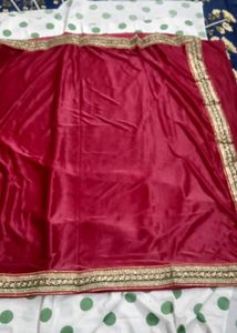 Elegant Maroon Saree with Embellished Border