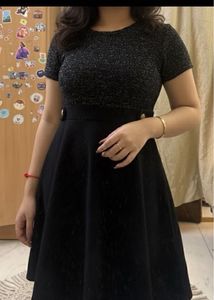 Sparkly Black Fit & Flare Dress
