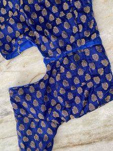 Blue Brocade Blouse