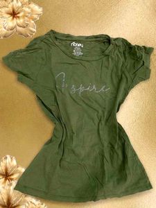 Olive Green "Aspire" Graphic T-Shirt