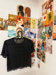Sparkly Black Mesh Top