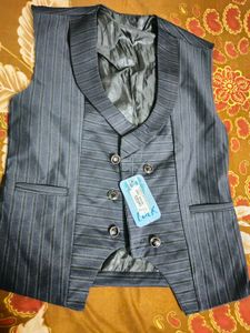 Men's Grey Pinstripe Vest