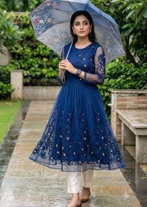 Stunning Royal Blue Embroidered Gown