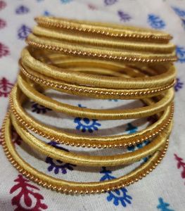 Gold Thread Bangles - Set of 8