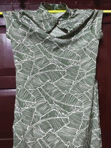 High neck Tropical Leaf Print kurta