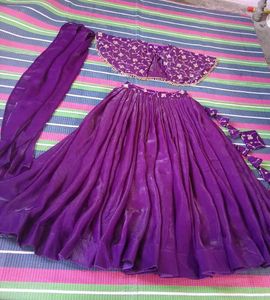 Elegant Purple Embroidered Ethnic Gown