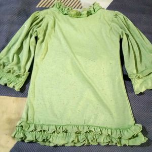 Charming Green top with Floral Embellishments (7