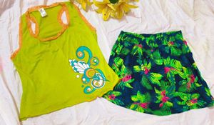 Cute Top & Skirt Set