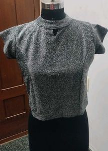 Sparkling Silver Crop Top