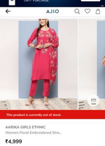 Vibrant Pink Floral Kurta Set