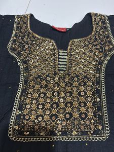 Embellished Black Kurta