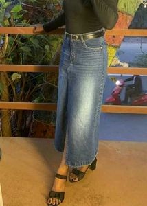 Classic Denim Maxi Skirt