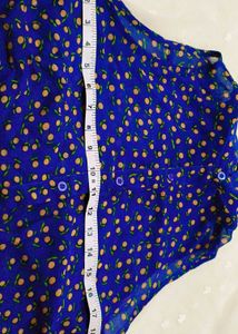 Blue Polka Dot Sleeveless Shirt