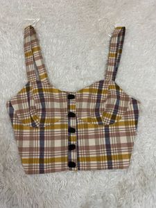 ZARA Plaid Crop Top