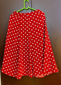 Red Polka Dot Midi Skirt