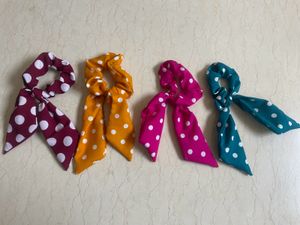Style These Polka Dot Brand New Scarf Scrunchies