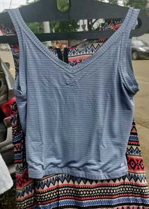Striped V-Neck Crop Top