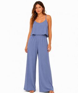 Boho Blue Tiered Jumpsuit